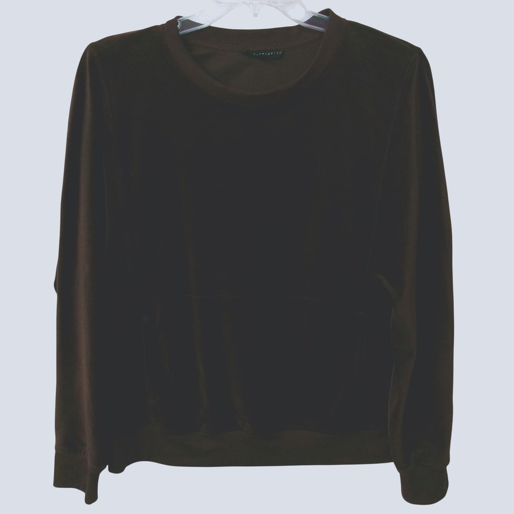 Jane+Delancey Burgundy Velour Top with Front Pouch Large